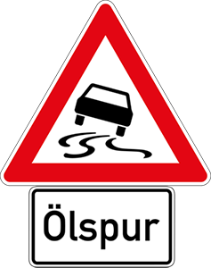 amf-abschleppdienst-oelspur Ölspur Verkehrszeichen